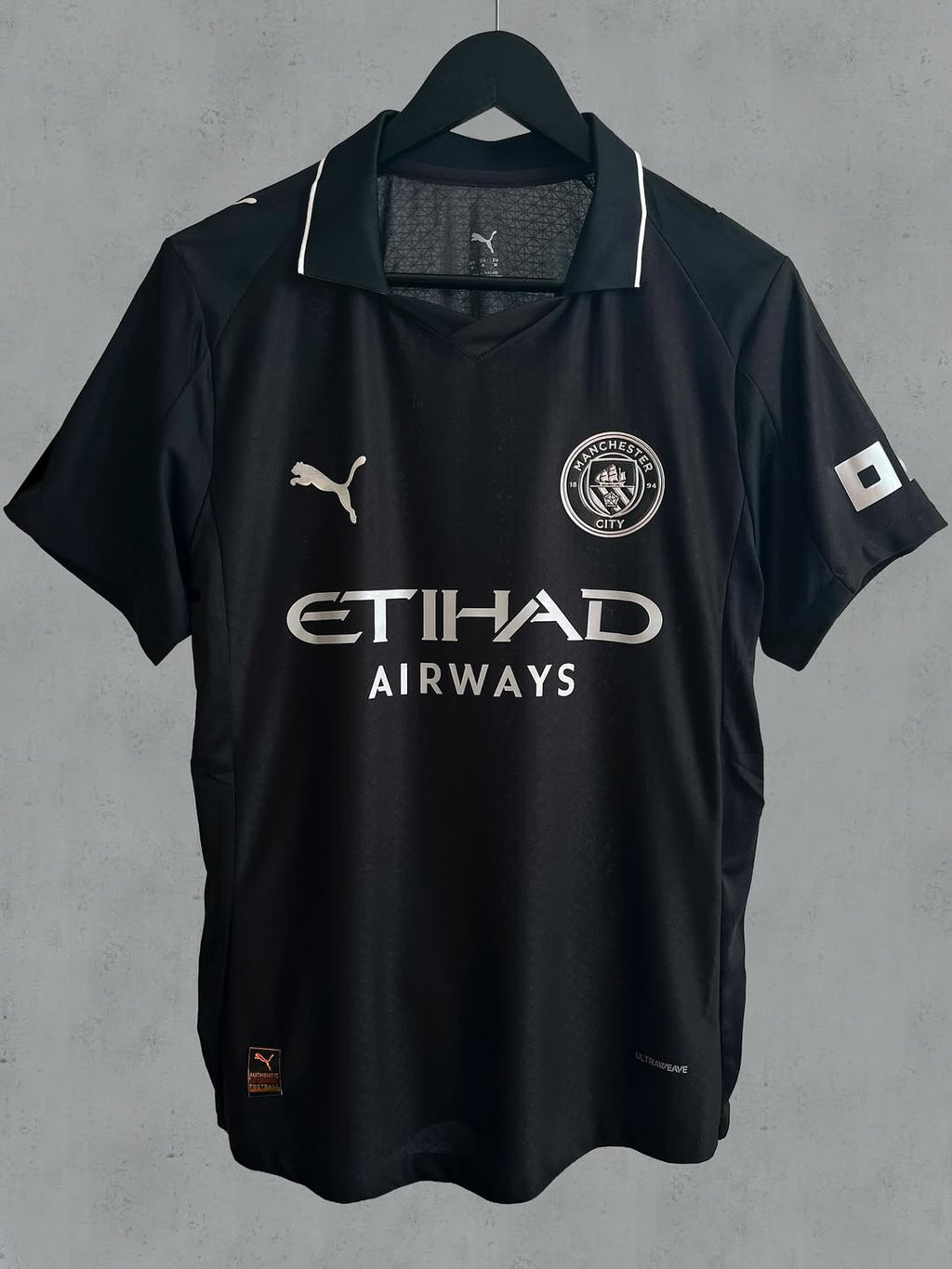 Man City Away Black Jersey Player Version 25-26 season