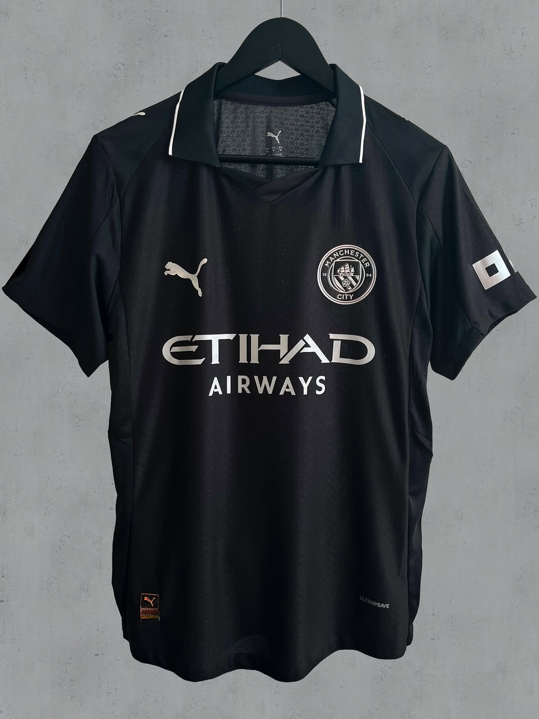 Man City Away Black Jersey Player Version 25-26 season