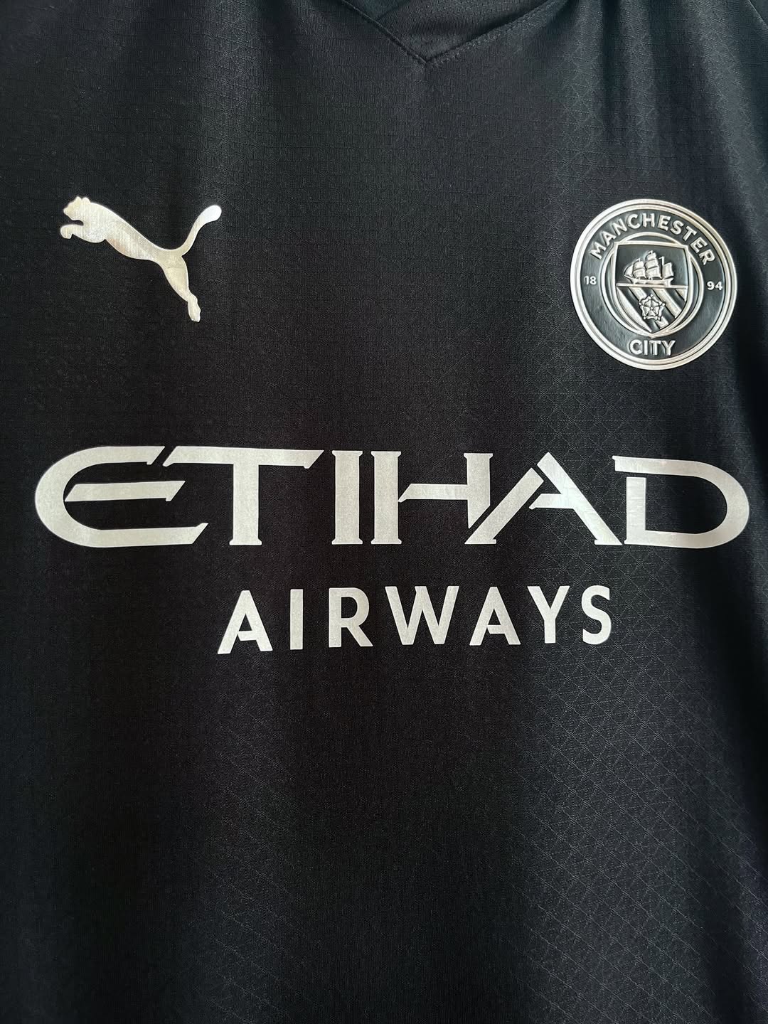 Man City Away Black Jersey Player Version 25-26 season