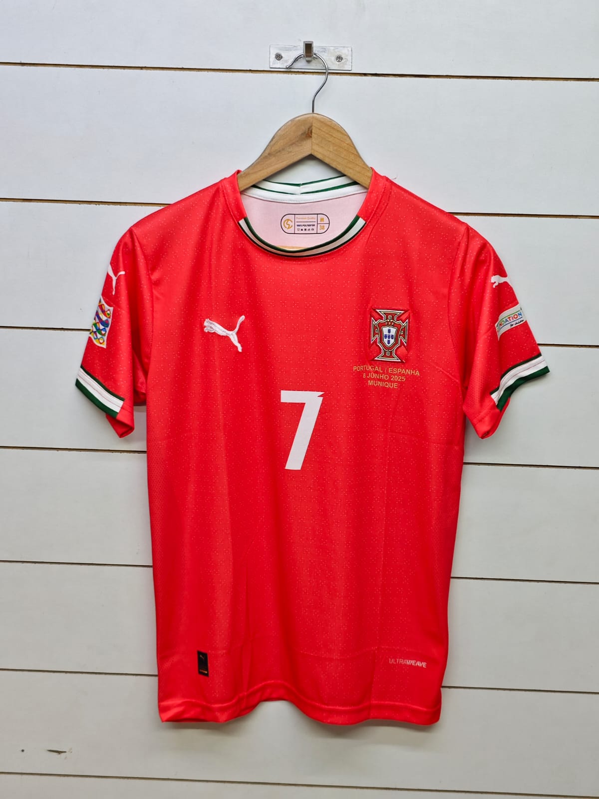 Portugal Ronaldo 7 Home Jersey | Embroidery Logos