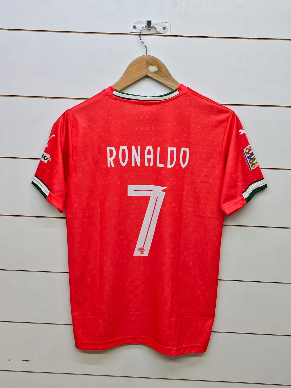Portugal Ronaldo 7 Home Jersey | Embroidery Logos