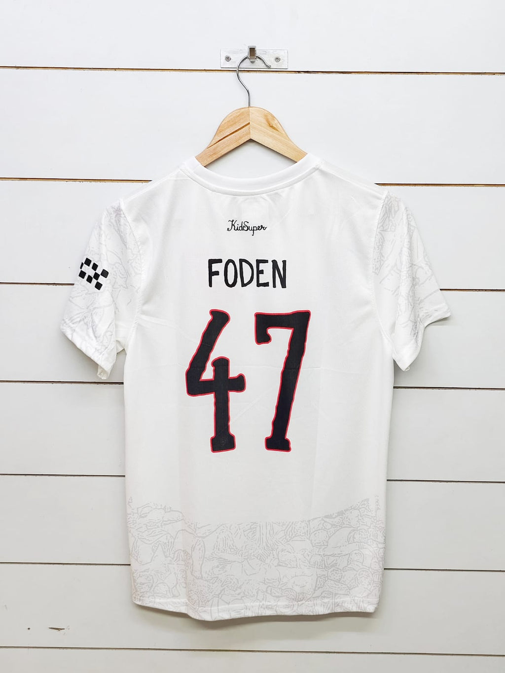 Man City Foden 47 White Jersey | Embroidery Logos