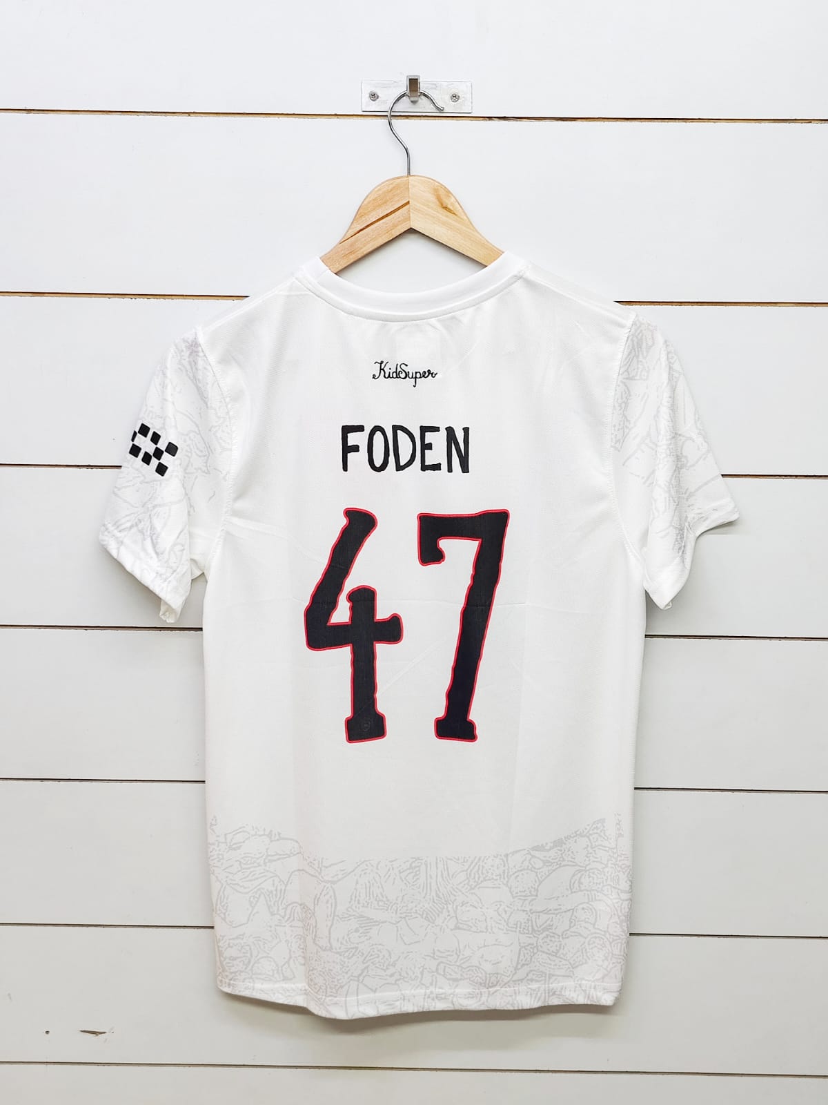 Man City Foden 47 White Jersey | Embroidery Logos