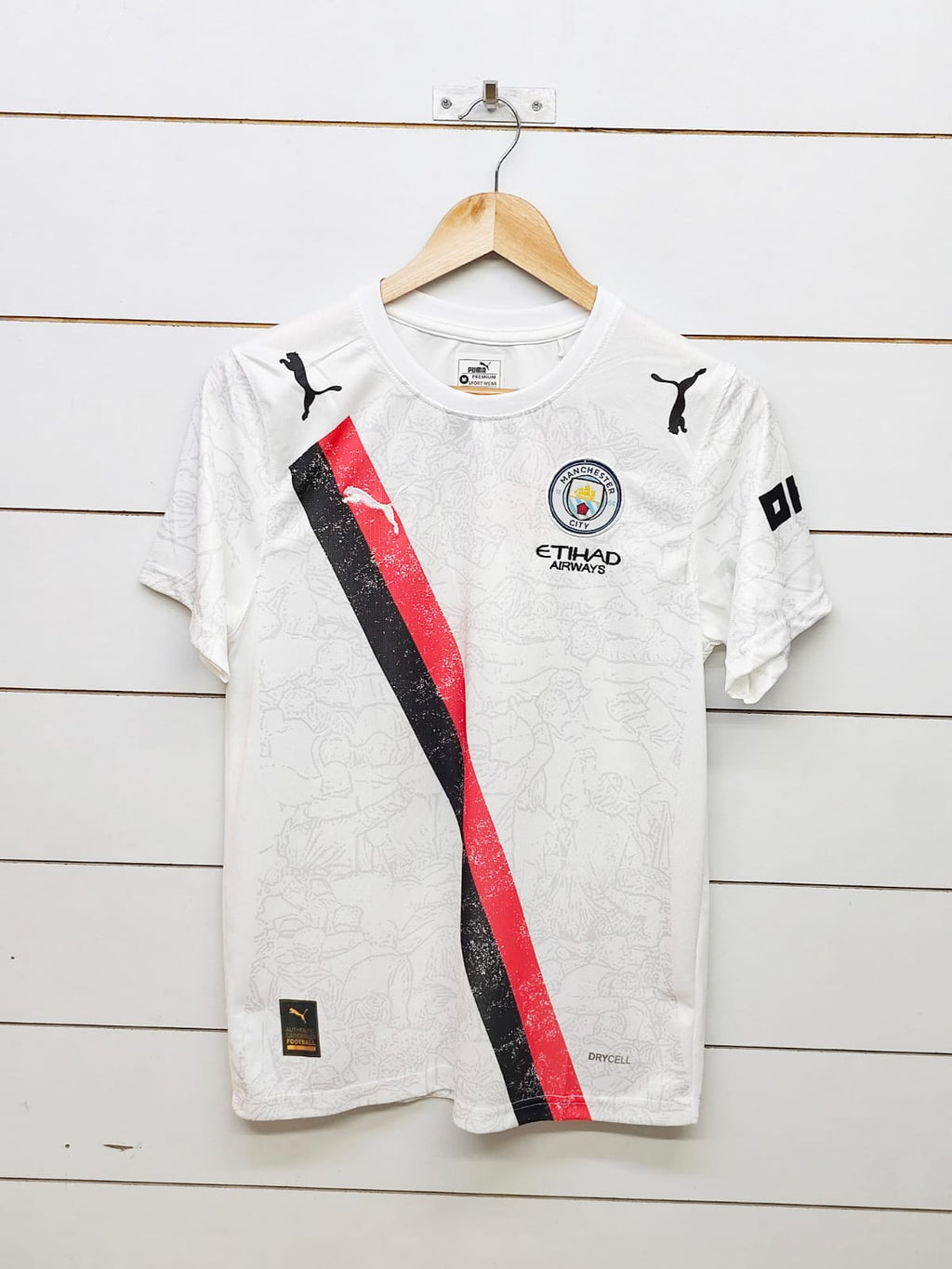 Man City Foden 47 White Jersey | Embroidery Logos