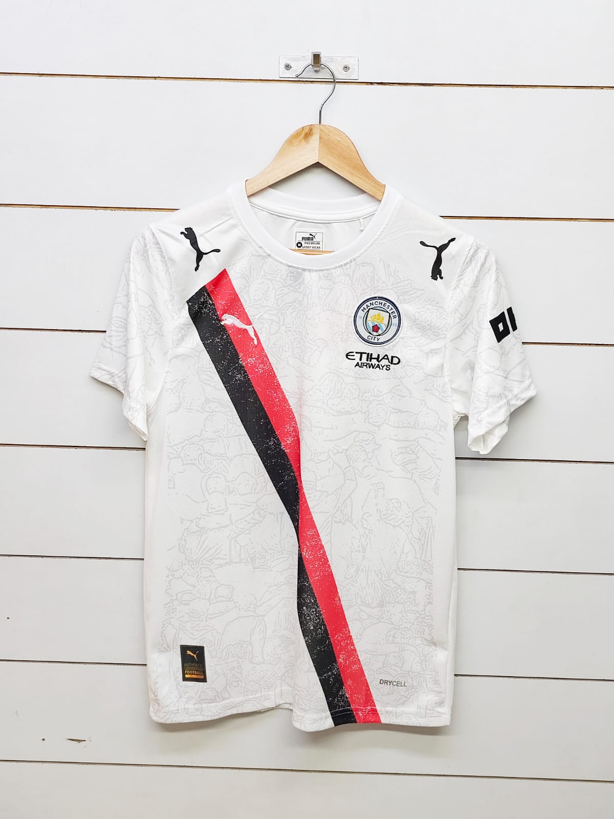 Man City Foden 47 White Jersey | Embroidery Logos
