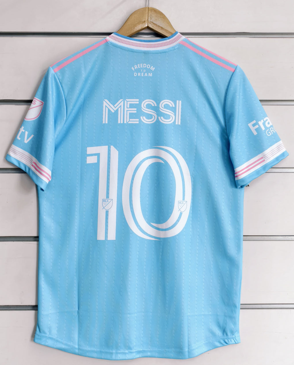 Inter Miami Blue Jersey Messi 10 Print | Embroidery Logos