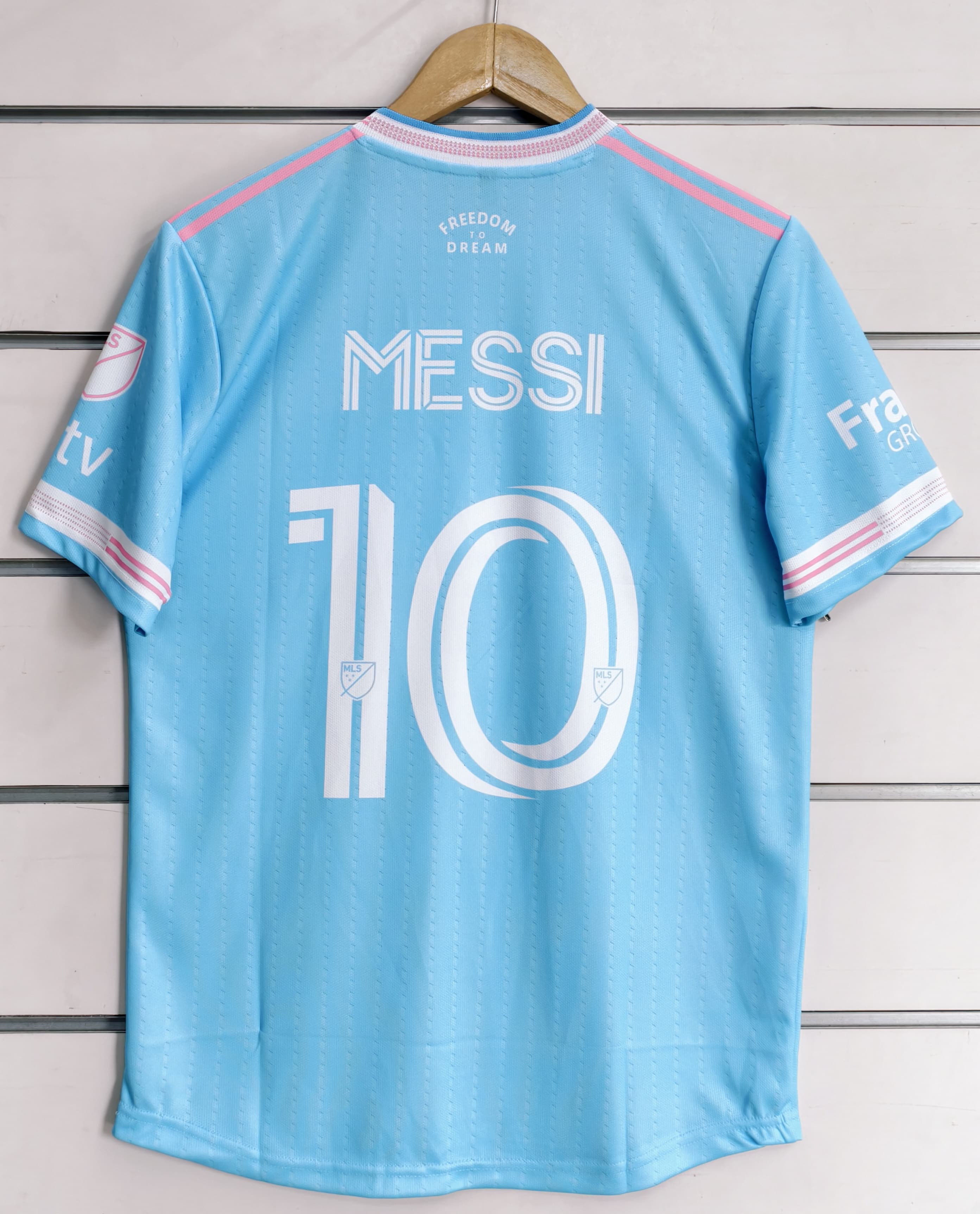 Inter Miami Blue Jersey Messi 10 Print | Embroidery Logos