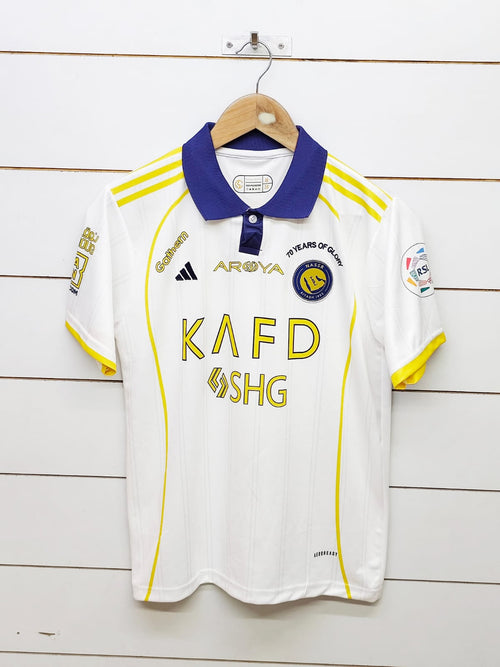 Al Nassr Jersey With Collar Ronaldo 7 Print | Embroidery Logos